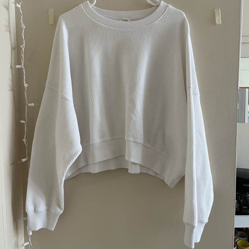 Aerie cropped ribbed sweatshirt